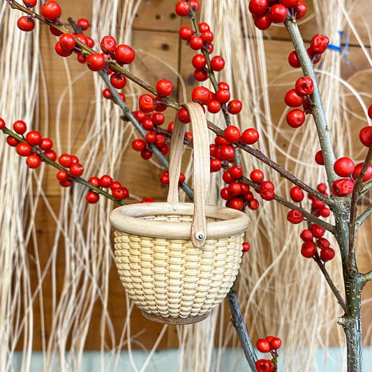 Handwoven Christmas Ornament 1.5" in walnut