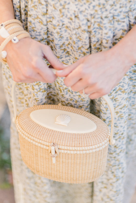 Custom Handwoven Friendship Purse Traditional Nantucket lighship basket