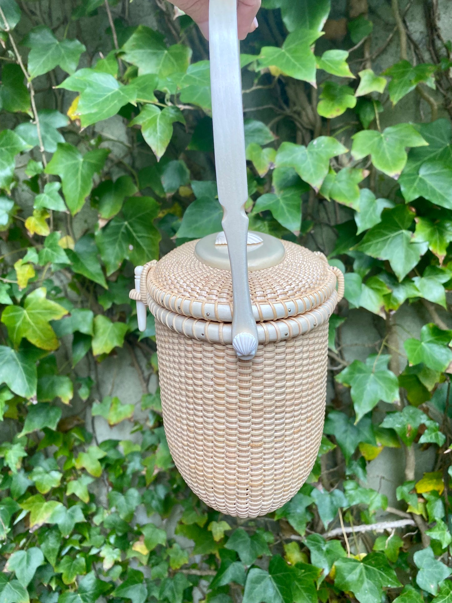 Custom Handwoven Friendship Purse Traditional Nantucket lighship basket